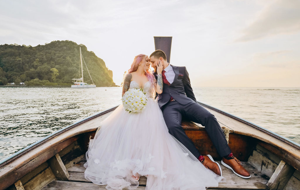 Tropical Bliss: Longtail Boat Wedding Photography in the Stunning Phi Phi Islands