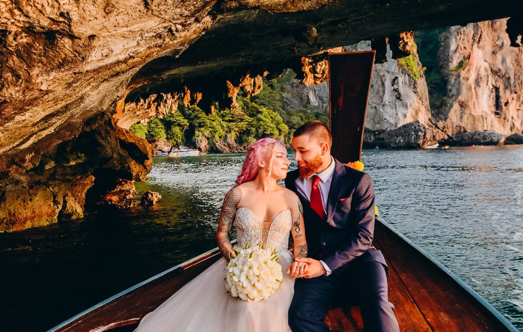 Tropical Bliss: Longtail Boat Wedding Photography in the Stunning Phi Phi Islands