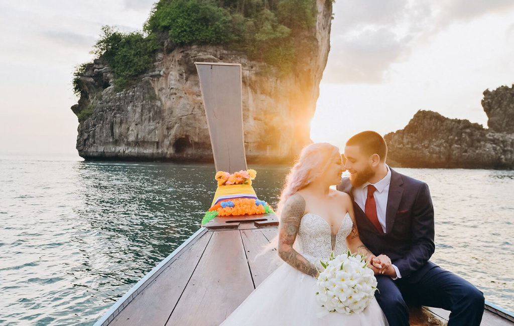 Tropical Bliss: Longtail Boat Wedding Photography in the Stunning Phi Phi Islands