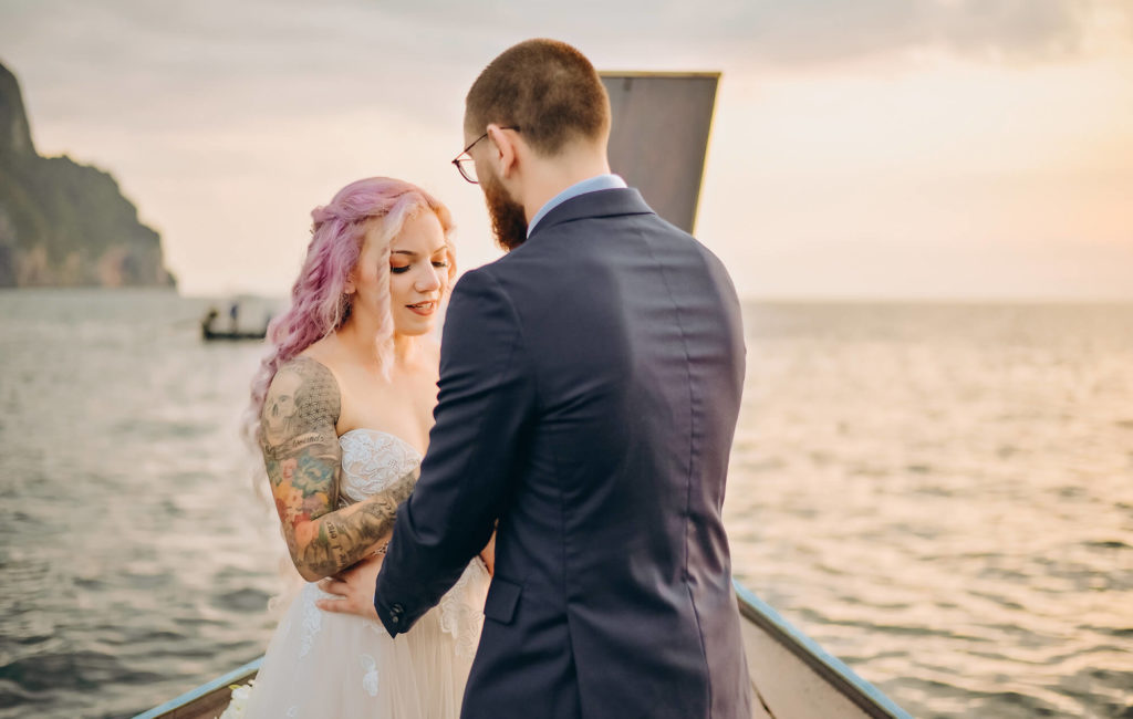 Tropical Bliss: Longtail Boat Wedding Photography in the Stunning Phi Phi Islands